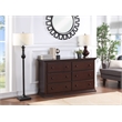 Suite Bebe Hardwood Universal 6 Drawer Fully Assembled Double Dresser Espresso
