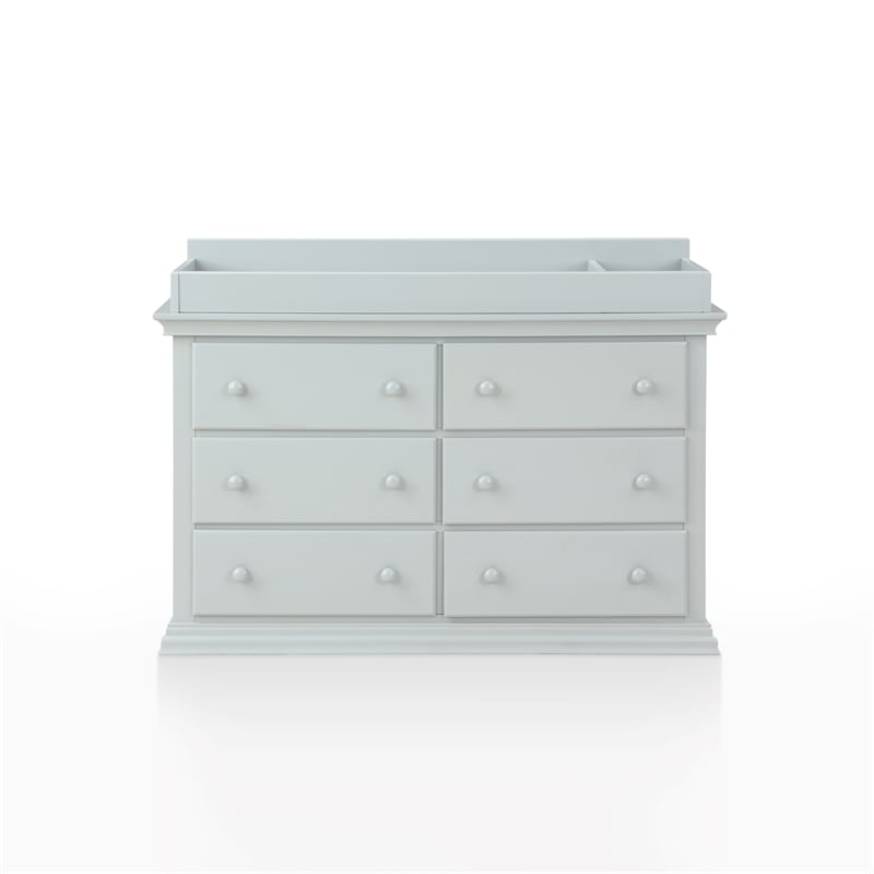 Suite Bebe Hardwood Universal 6 Drawer Fully Assembled Double Dresser Gray
