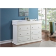 Suite Bebe Hardwood Universal 6 Drawer Fully Assembled Double Dresser White