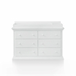 Suite Bebe Hardwood Universal 6 Drawer Fully Assembled Double Dresser White