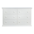 Suite Bebe Hardwood Universal 6 Drawer Fully Assembled Double Dresser White