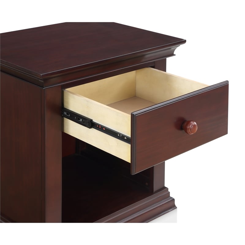 Suite Bebe Universal Traditional Wood Nightstand in Espresso