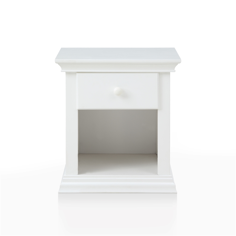 Suite Bebe Universal Traditional Wood Nightstand in White Finish