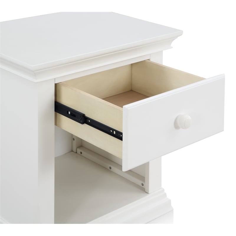 Suite Bebe Universal Traditional Wood Nightstand in White Finish