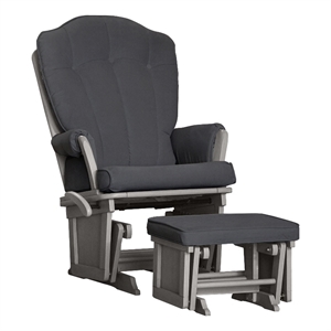 suite bebe victoria traditional wood glider and ottoman in dark gray