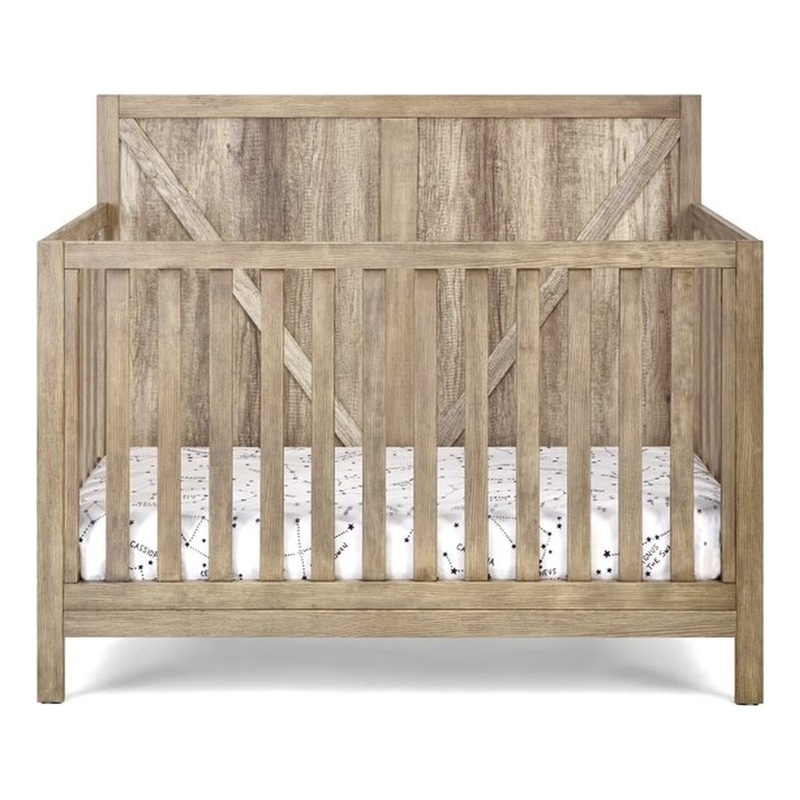 Suite Bebe Barnside Farmhouse Wood 4-in-1 Convertible Crib - Vintage Chestnut