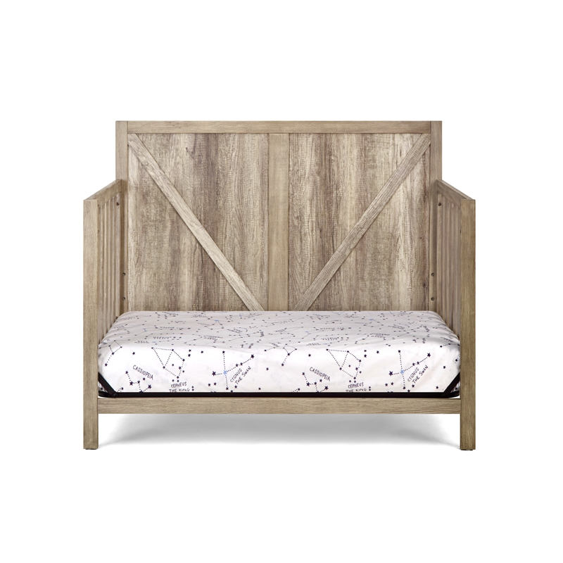 Suite Bebe Barnside Farmhouse Wood 4-in-1 Convertible Crib - Vintage Chestnut