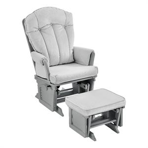 suite bebe victoria traditional wood glider and ottoman in light gray