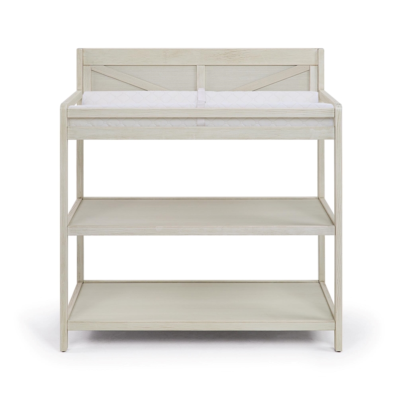 Suite Bebe Barnside Farmhouse Wood Changing Table in Washed Gray