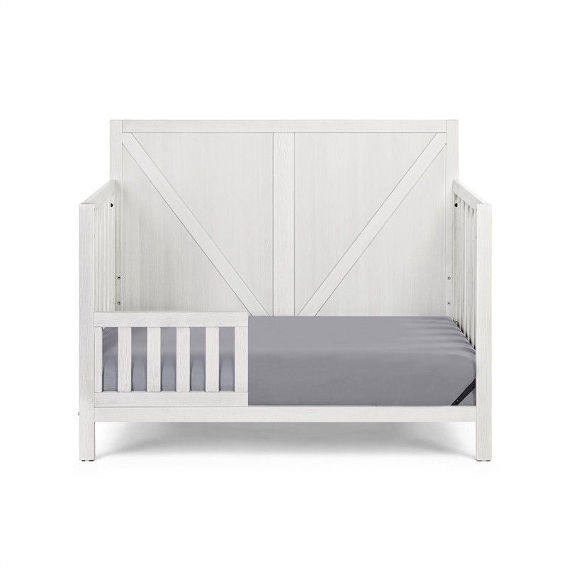 Suite Bebe Barnside Farmhouse Wood Toddler Guard Rail in Washed Gray