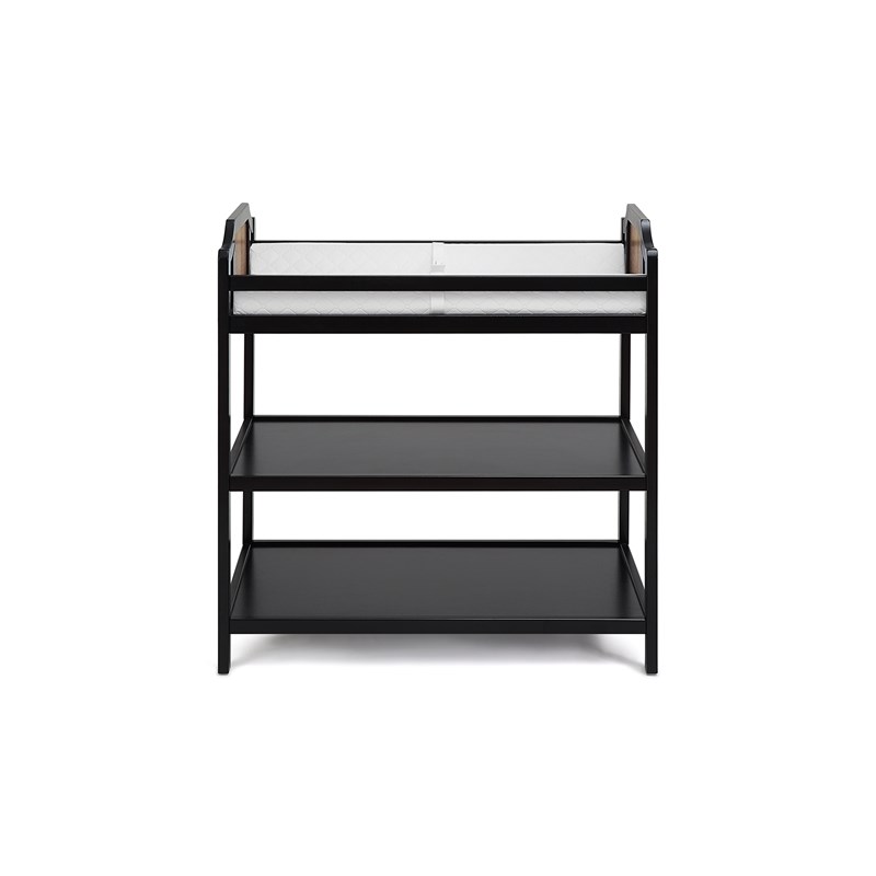 Suite Bebe Brees Contemporary Wood Changing Table in Black/Brownstone