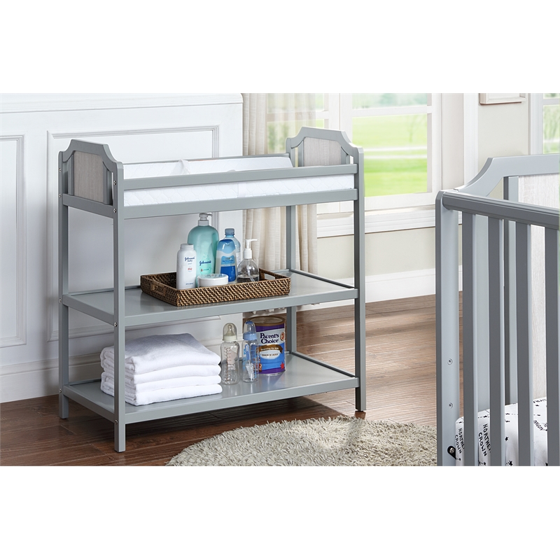 Suite Bebe Brees Contemporary Wood Changing Table in Gray/Graystone