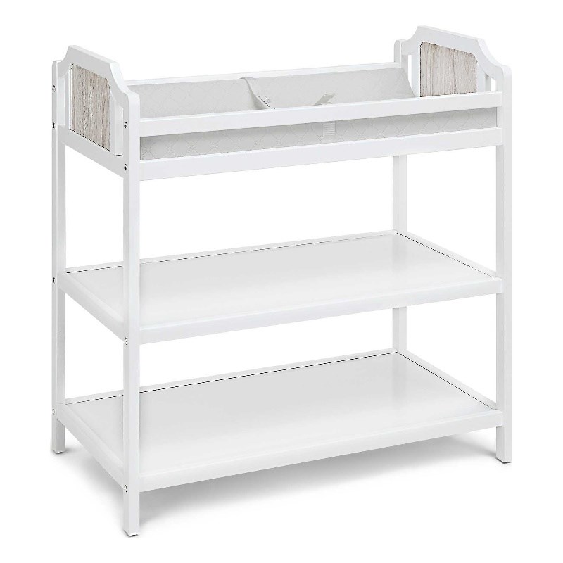 Suite Bebe Brees Contemporary Wood Changing Table in White/Graystone