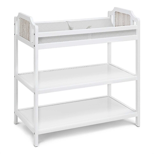 suite bebe brees contemporary wood changing table in white/graystone