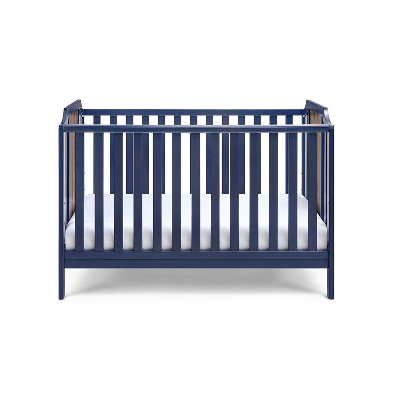 Suite Bebe Brees Contemporary Wood Island Crib in Midnight Blue/Brownstone