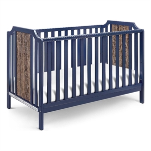 Suite Bebe Brees Contemporary Wood Island Crib in Midnight Blue/Brownstone