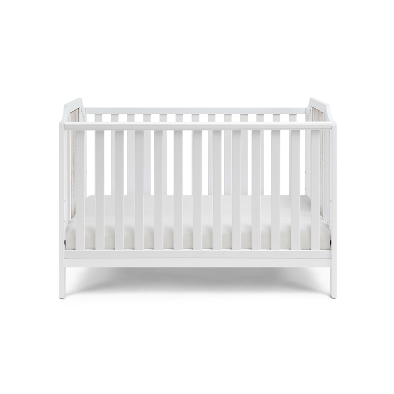 Suite Bebe Brees Contemporary Wood Island Crib in White/Graystone