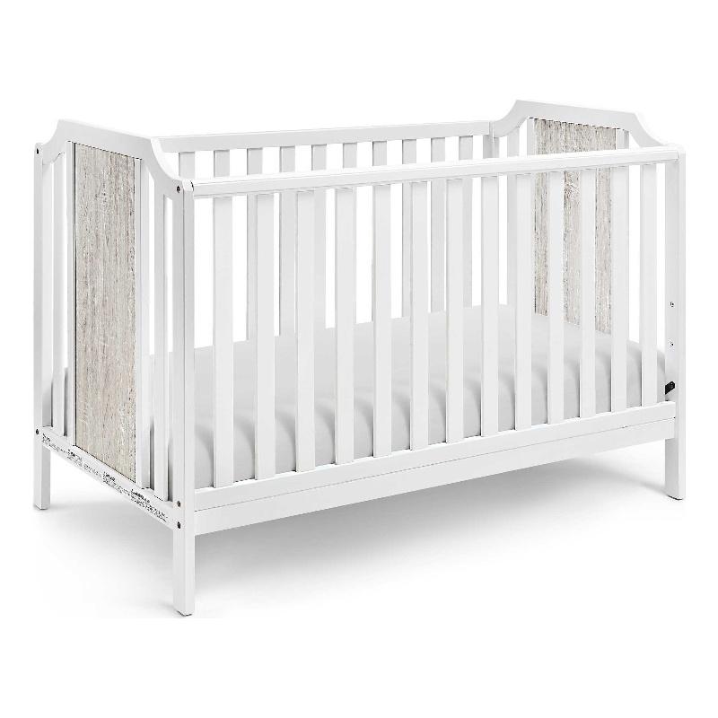 Suite Bebe Brees Contemporary Wood Island Crib in White/Graystone
