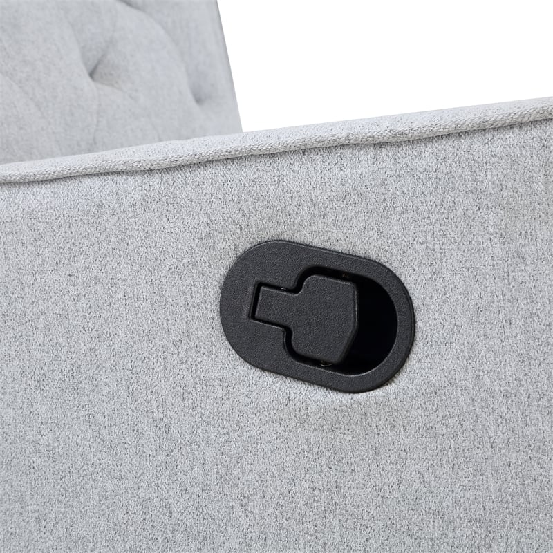 Suite Bebe Bryton Wood Fabric Tufted Gliding Swivel Recliner in Brushed Tweed