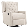 Suite Bebe Bryton Wood Fabric Tufted Gliding Swivel Recliner in Latte