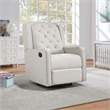 Suite Bebe Bryton Wood Fabric Tufted Gliding Swivel Recliner in Pebble