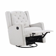 Suite Bebe Bryton Wood Fabric Tufted Gliding Swivel Recliner in Pebble
