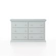 Suite Bebe Celeste 6-Drawer Modern Wood Double Dresser in Light Gray