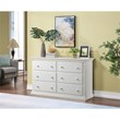 Suite Bebe Celeste 6-Drawer Modern Wood Double Dresser in White Finish