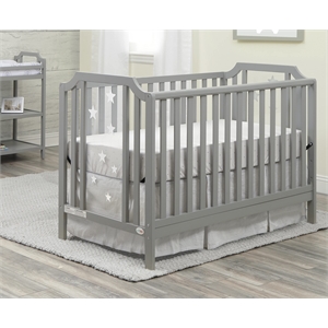 Suite Bebe Celeste Modern Wood Acrylic Island Crib in Light Gray Finish