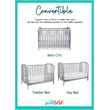 Suite Bebe Celeste Modern Wood Acrylic Island Crib in Light Gray Finish