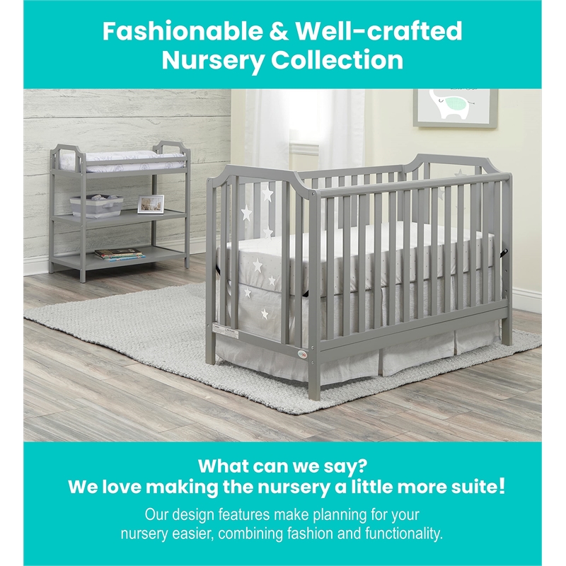 Suite Bebe Celeste Modern Wood Acrylic Island Crib in Light Gray Finish