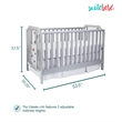 Suite Bebe Celeste Modern Wood Acrylic Island Crib in Light Gray Finish
