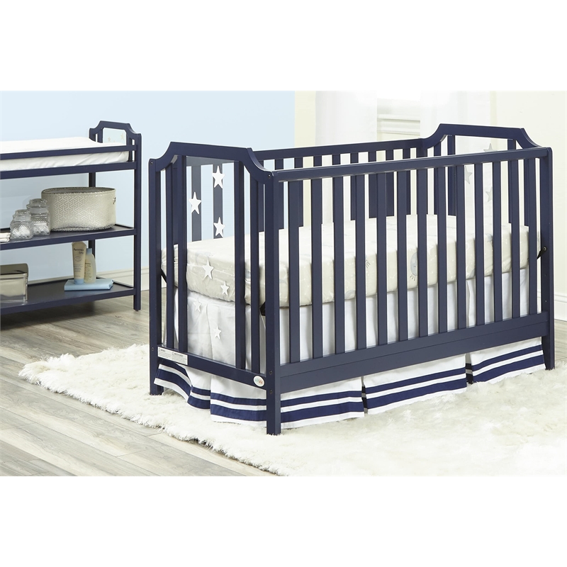 Suite Bebe Celeste Modern Wood Acrylic Island Crib in Navy Blue Finish