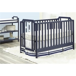 Suite Bebe Celeste Modern Wood Acrylic Island Crib in Navy Blue Finish