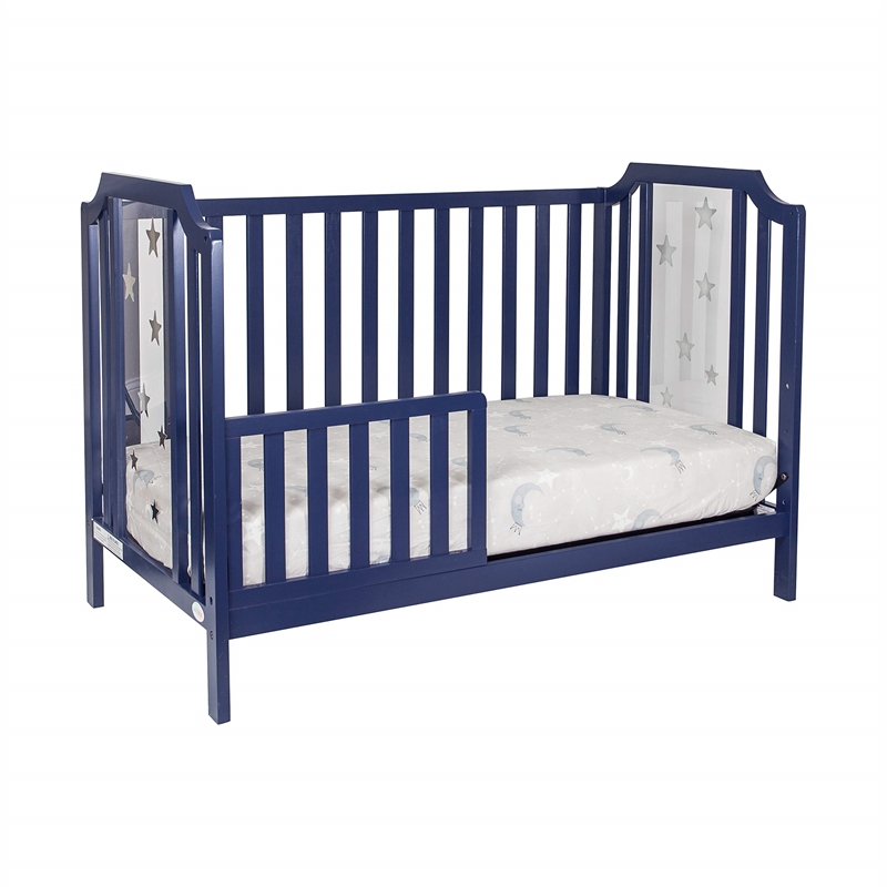 Suite Bebe Celeste Modern Wood Acrylic Island Crib in Navy Blue Finish