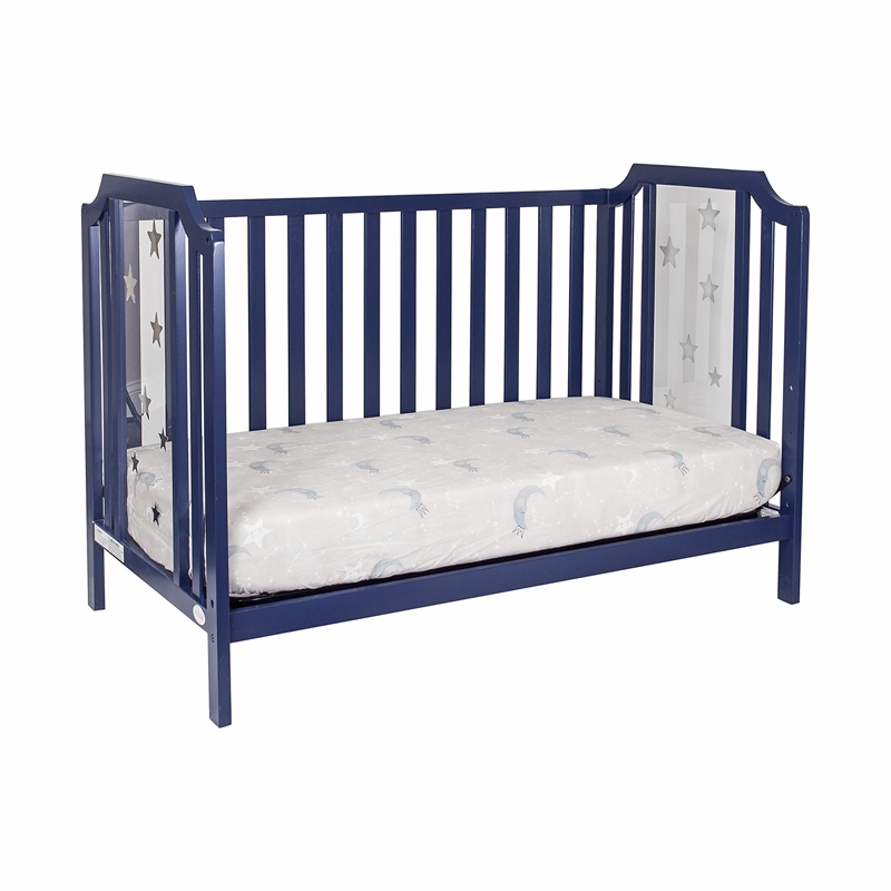 Suite Bebe Celeste Modern Wood Acrylic Island Crib in Navy Blue Finish