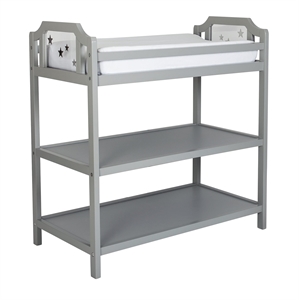 Suite Bebe Celeste Modern Wood Changing Table in Light Gray Finish
