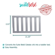 Suite Bebe Celeste Modern Wood Toddler Guard Rail in Light Gray Finish