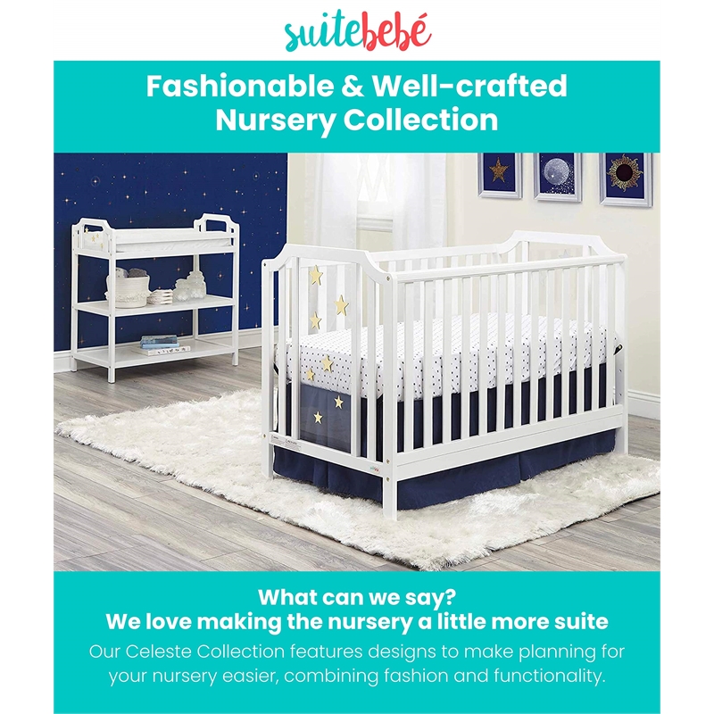 Suite Bebe Celeste Modern Wood Toddler Guard Rail in Navy Blue Finish