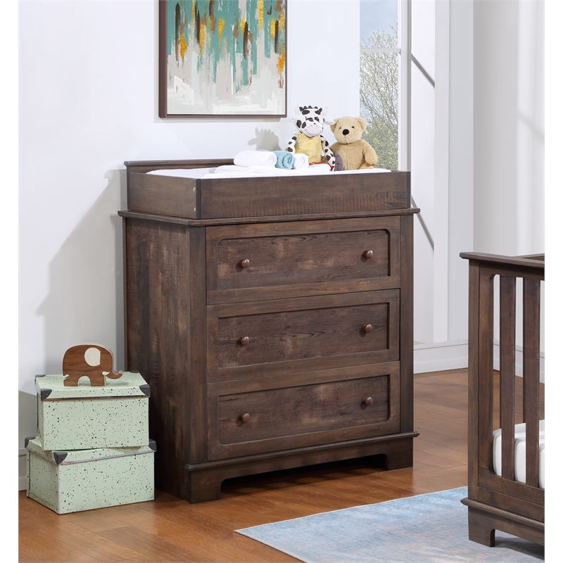 Suite Bebe Grayson Traditional Wood Changing Station in Brown