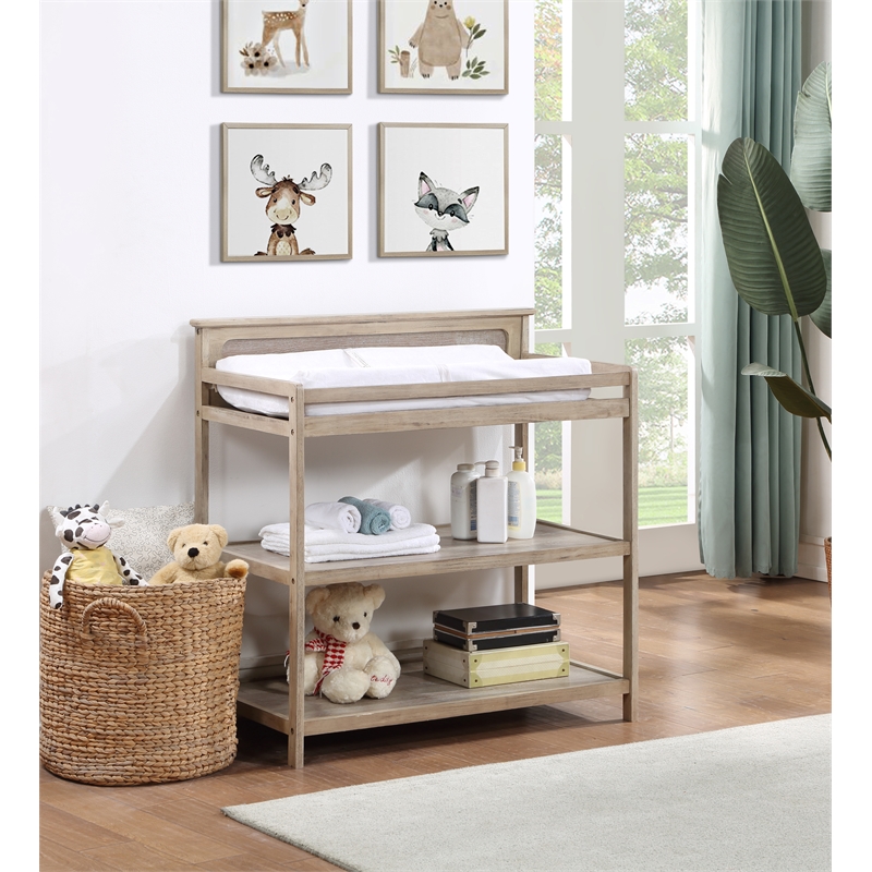 Suite Bebe Grayson 2-shelf Traditional Wood Changing Table in Natural
