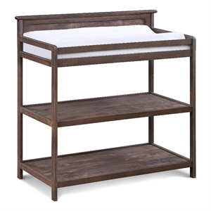 suite bebe grayson 2-shelf traditional wood changing table in brown