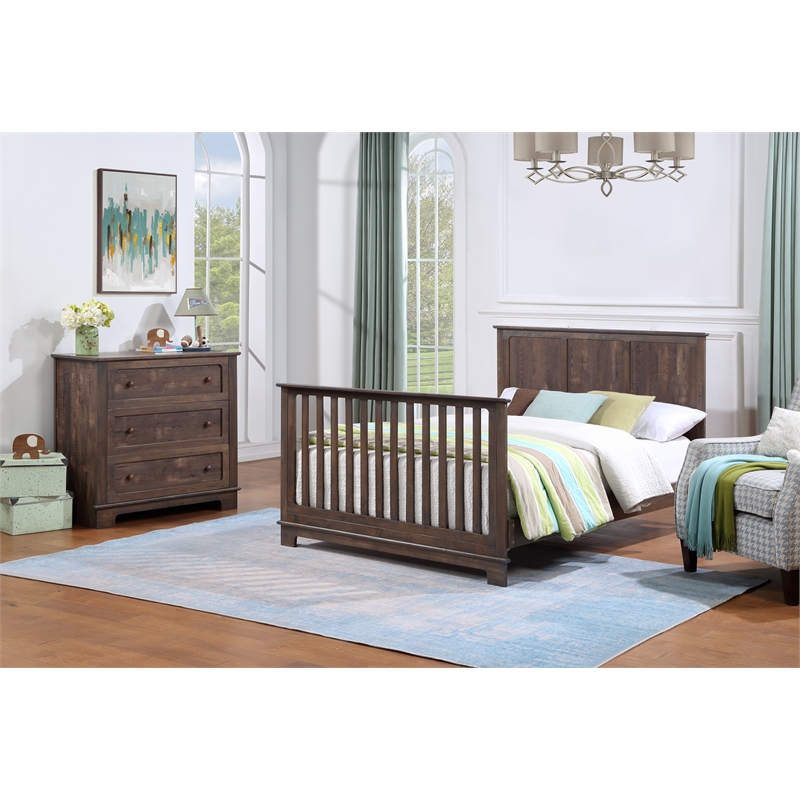 Suite Bebe Grayson Traditional Wood Full Bed Conversion Kit in Brown