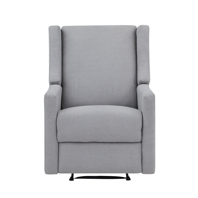 Suite Bebe Pronto Contemporary Wood and Fabric Power Recliner in Oyster Gray