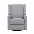 Suite Bebe Pronto Contemporary Wood and Fabric Power Recliner in Oyster Gray