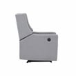 Suite Bebe Pronto Contemporary Wood and Fabric Power Recliner in Oyster Gray