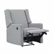 Suite Bebe Pronto Contemporary Wood and Fabric Power Recliner in Oyster Gray