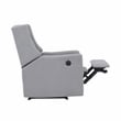 Suite Bebe Pronto Contemporary Wood and Fabric Power Recliner in Oyster Gray