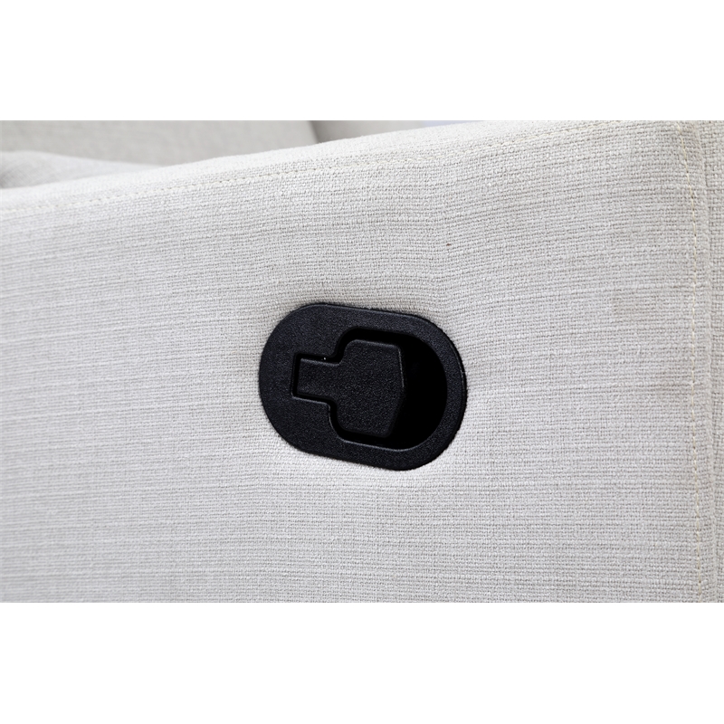 Suite Bebe Pronto Wood Swivel Glider Recliner with Pillow in Blanco White