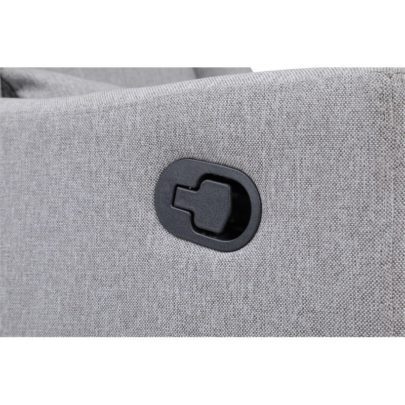Suite Bebe Pronto Wood Swivel Glider Recliner with Pillow in Rich Gray